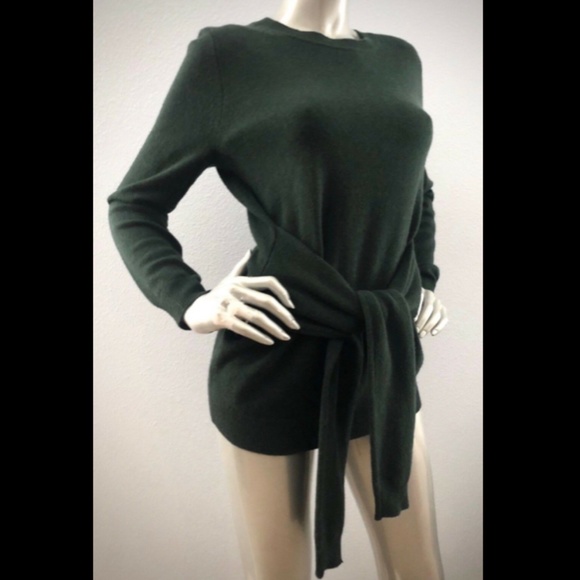 Antonio Melani $139 Nwt 100% Cashmere Tie Waist Green Lesley Sweater XS - Picture 2 of 3